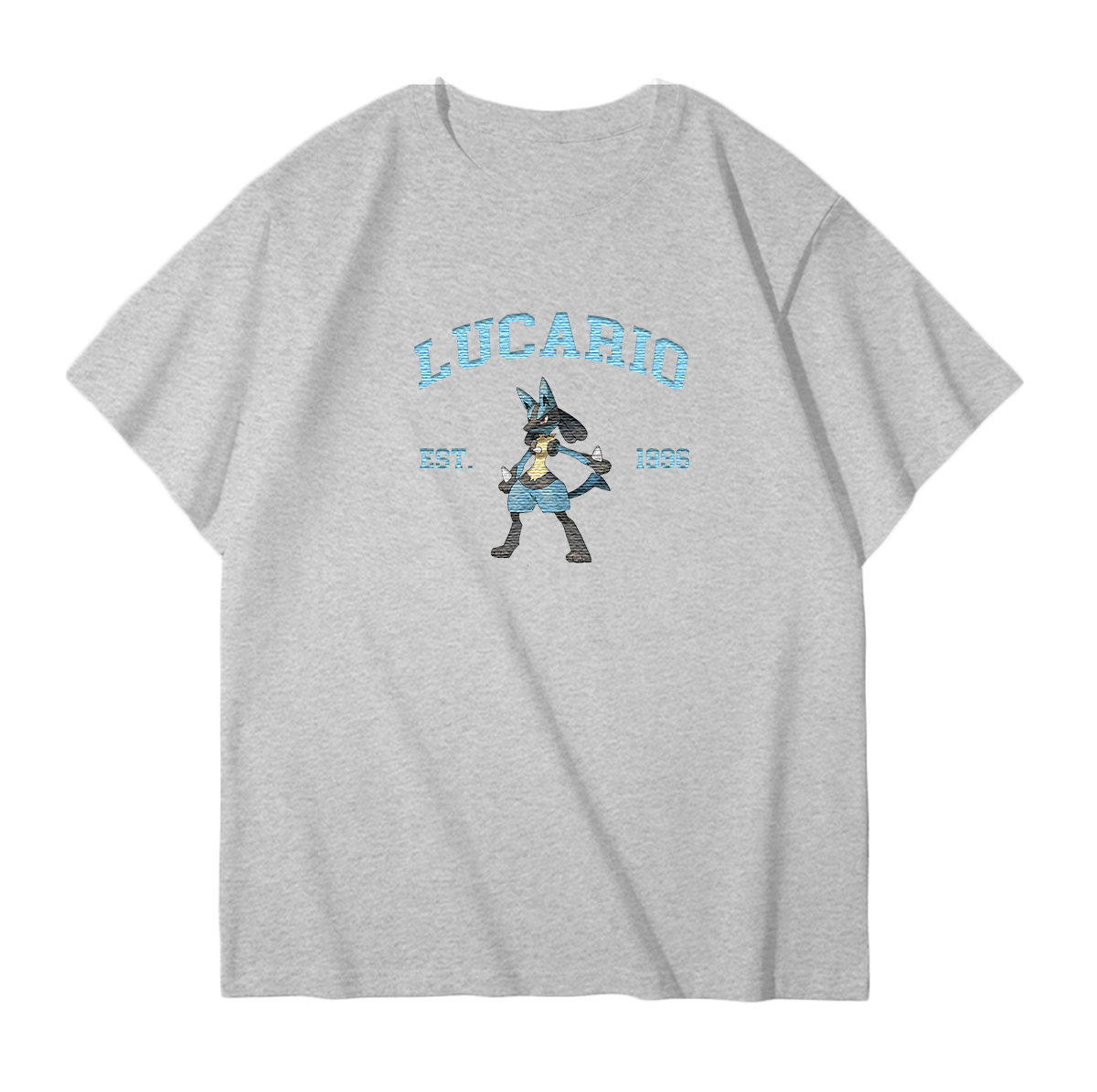 LUCARIO Embroidered Anime Character Unisex T-Shirt,Crewneck,Hoodie,Stylish Gift for Friends,E86