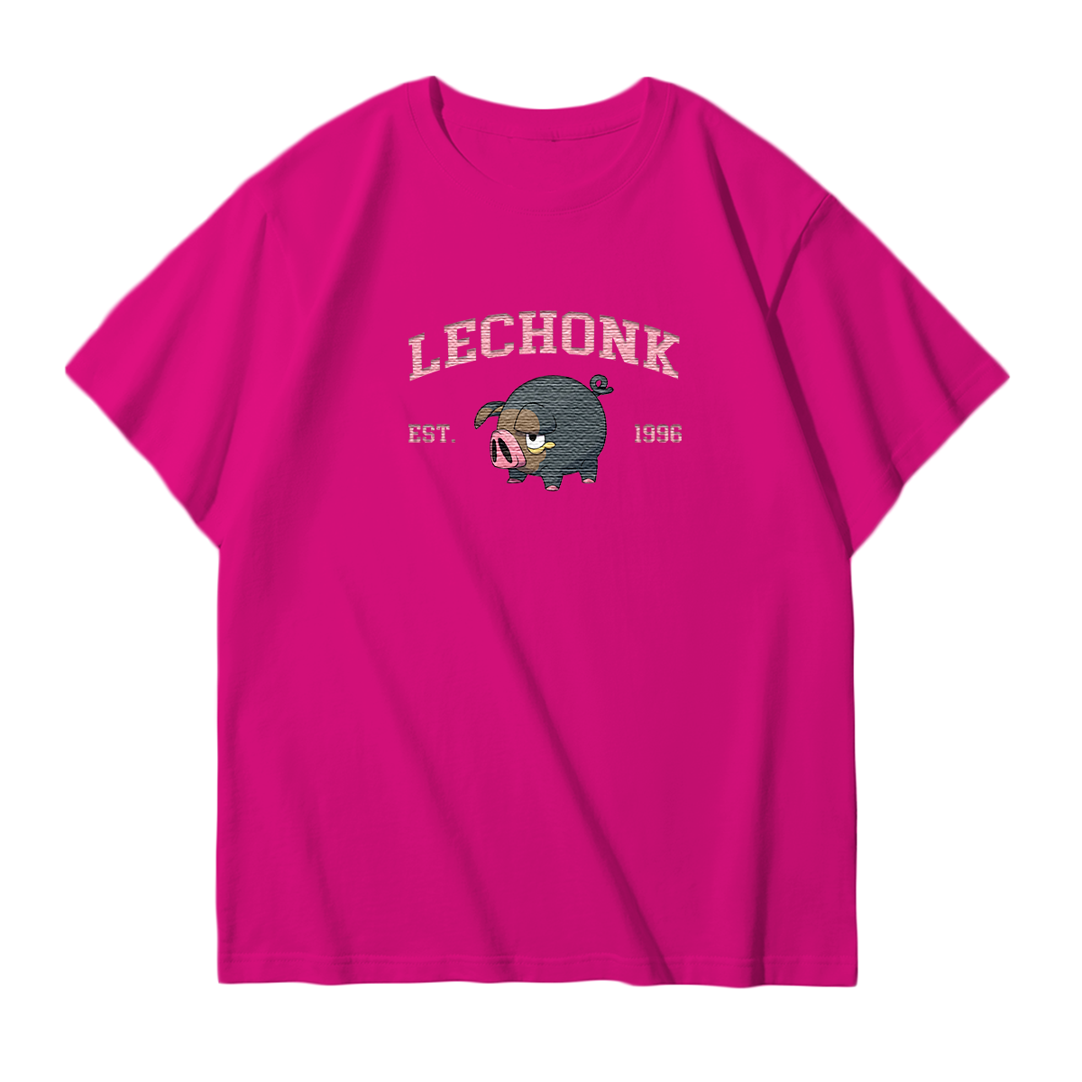 LECHONK Embroidered Anime Character Unisex T-Shirt,Crewneck,Hoodie,Stylish Gift for Friends,E255