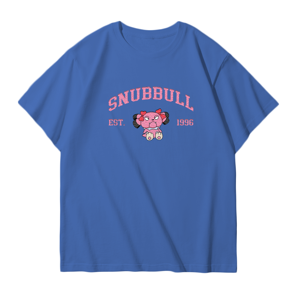 SNUBBULL Embroidered Anime Character Unisex T-Shirt,Crewneck,Hoodie,Stylish Gift for Friends,E113