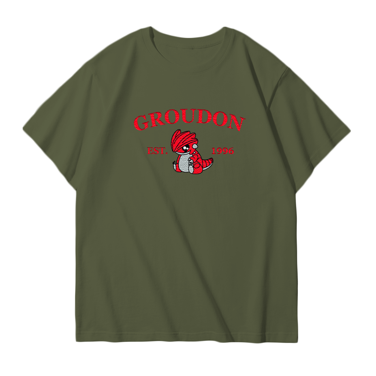 GROUDON Embroidered Anime Character Unisex T-Shirt,Crewneck,Hoodie,Stylish Gift for Friends,E154