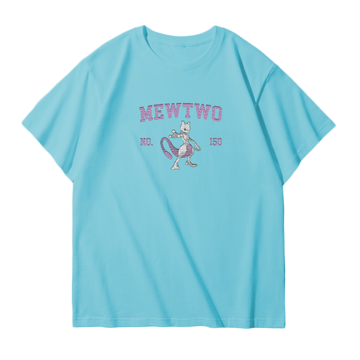 MEWTWO Embroidered Anime Character Unisex T-Shirt,Crewneck,Hoodie,Stylish Gift for Friends,E289