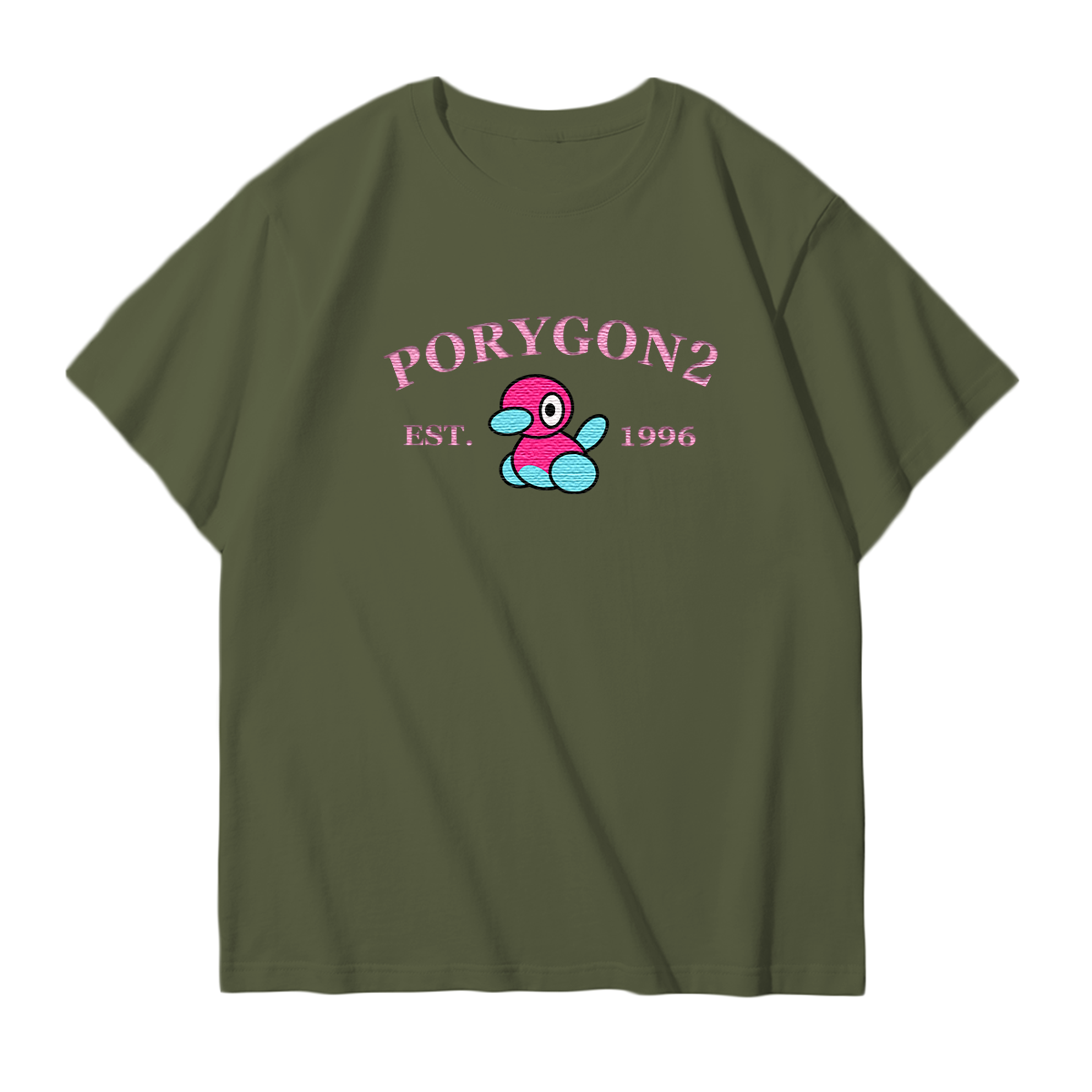 PORYGON2 Embroidered Anime Character Unisex T-Shirt,Crewneck,Hoodie,Stylish Gift for Friends,E169
