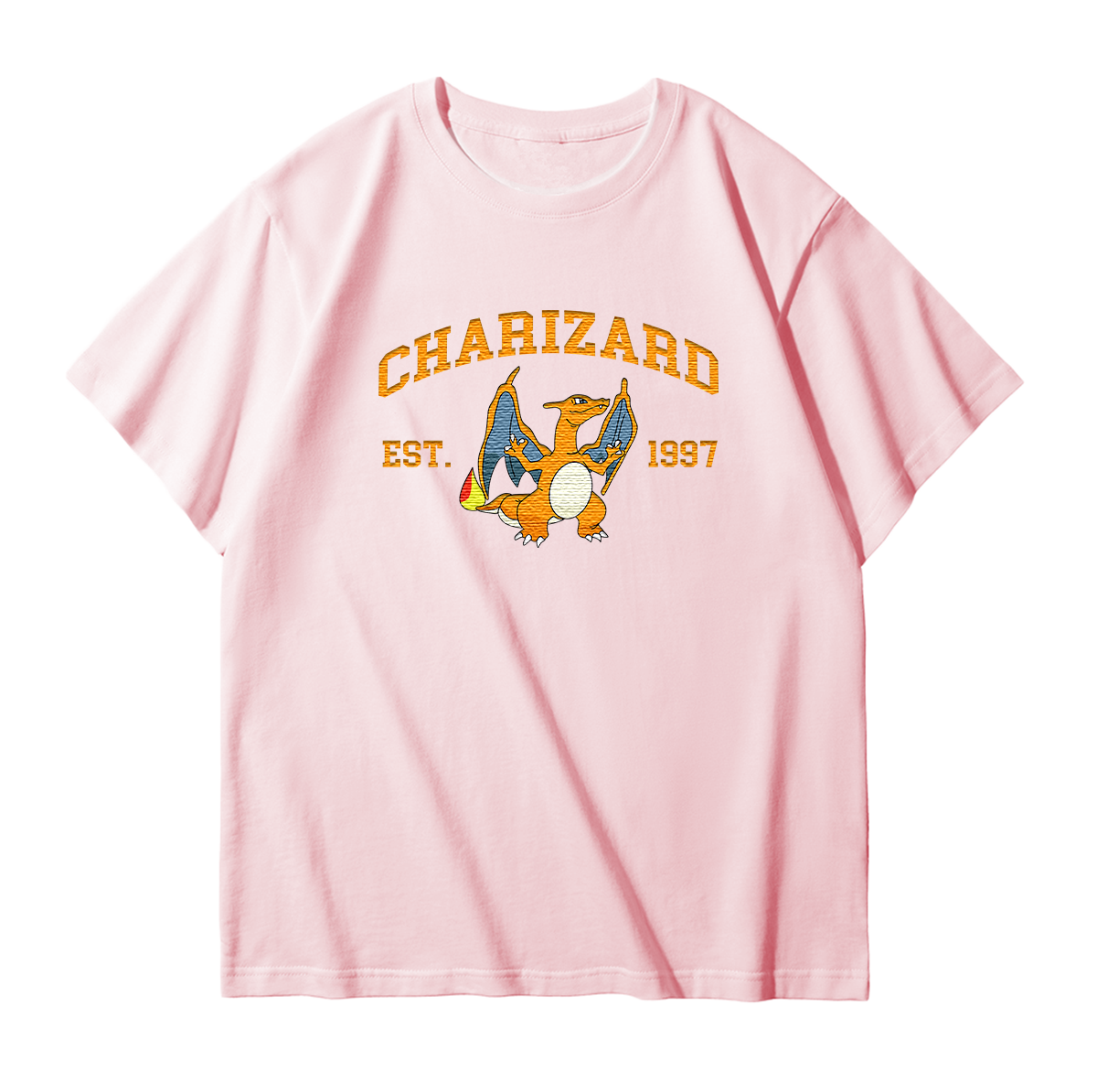 CHARIZARD Embroidered Anime Character Unisex T-Shirt,Crewneck,Hoodie,Stylish Gift for Friends,E49