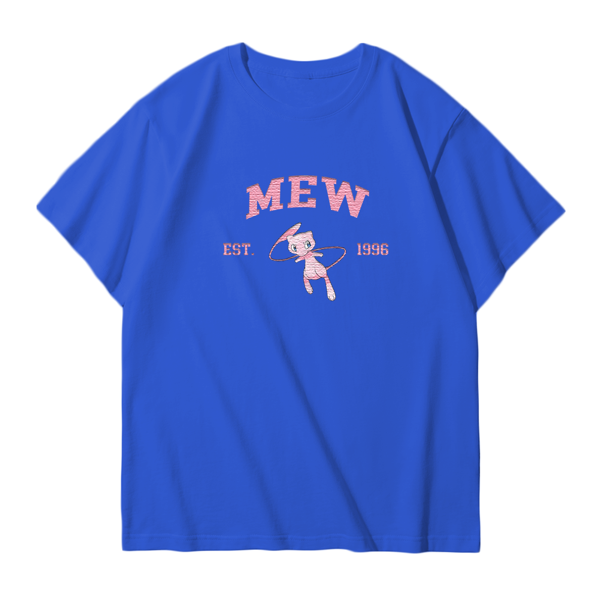 MEW Embroidered Anime Character Unisex T-Shirt,Crewneck,Hoodie,Stylish Gift for Friends,E179