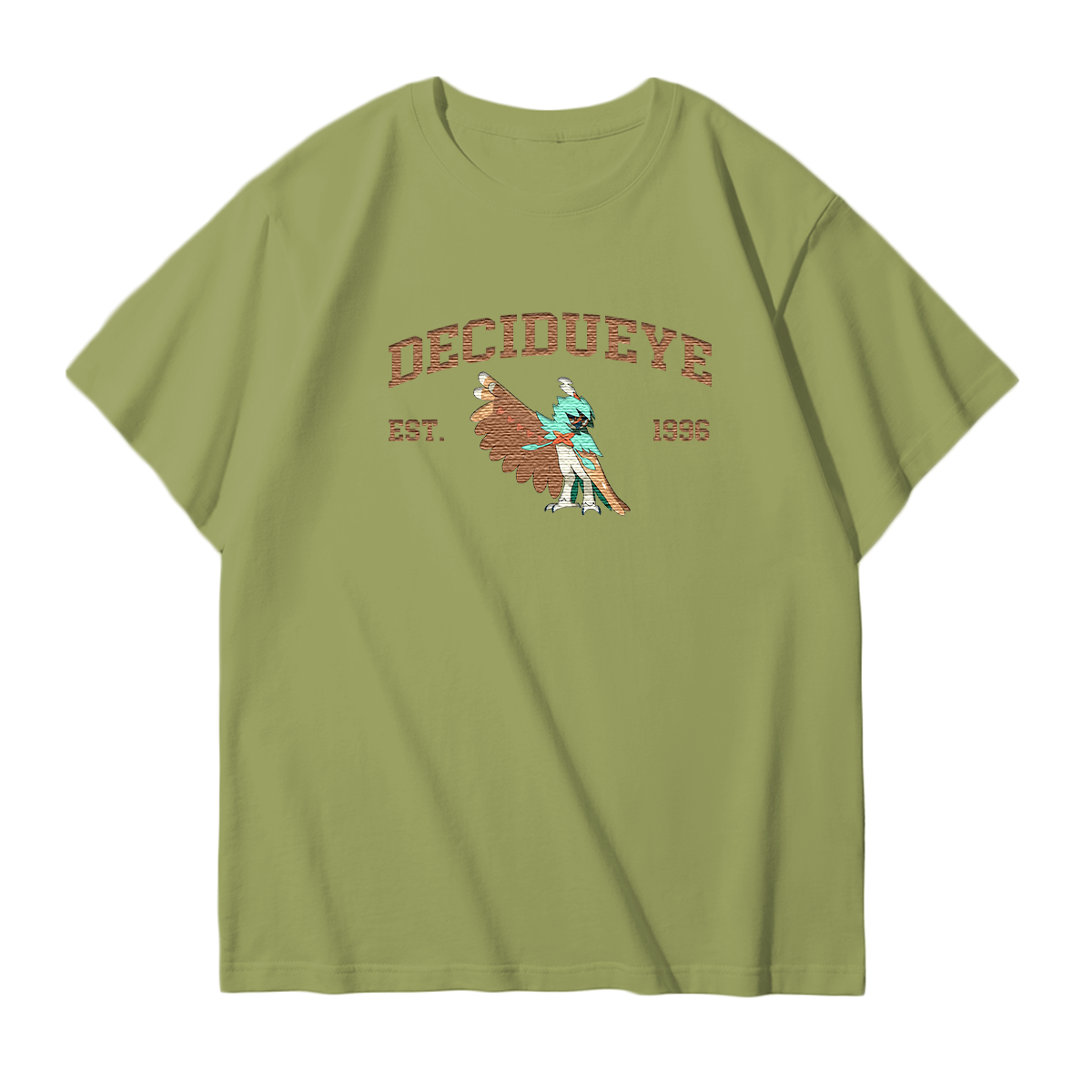 DECIDUEYE Embroidered Anime Character Unisex T-Shirt,Crewneck,Hoodie,Stylish Gift for Friends,E253