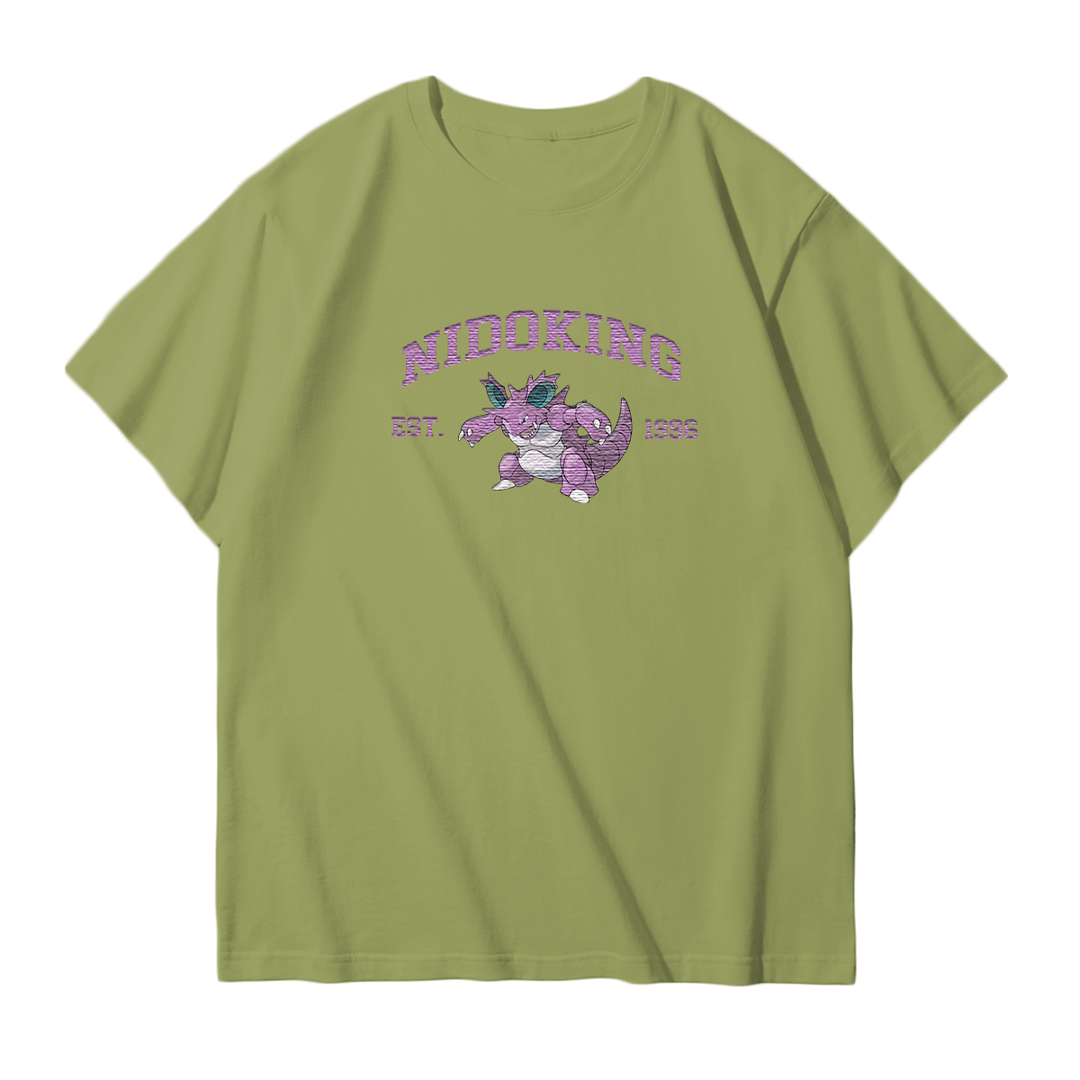 NIDOKING Embroidered Anime Character Unisex T-Shirt,Crewneck,Hoodie,Stylish Gift for Friends,E239