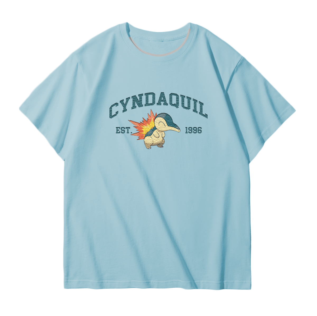 CYNDAQUIL Embroidered Anime Character Unisex T-Shirt,Crewneck,Hoodie,Stylish Gift for Friends,E18