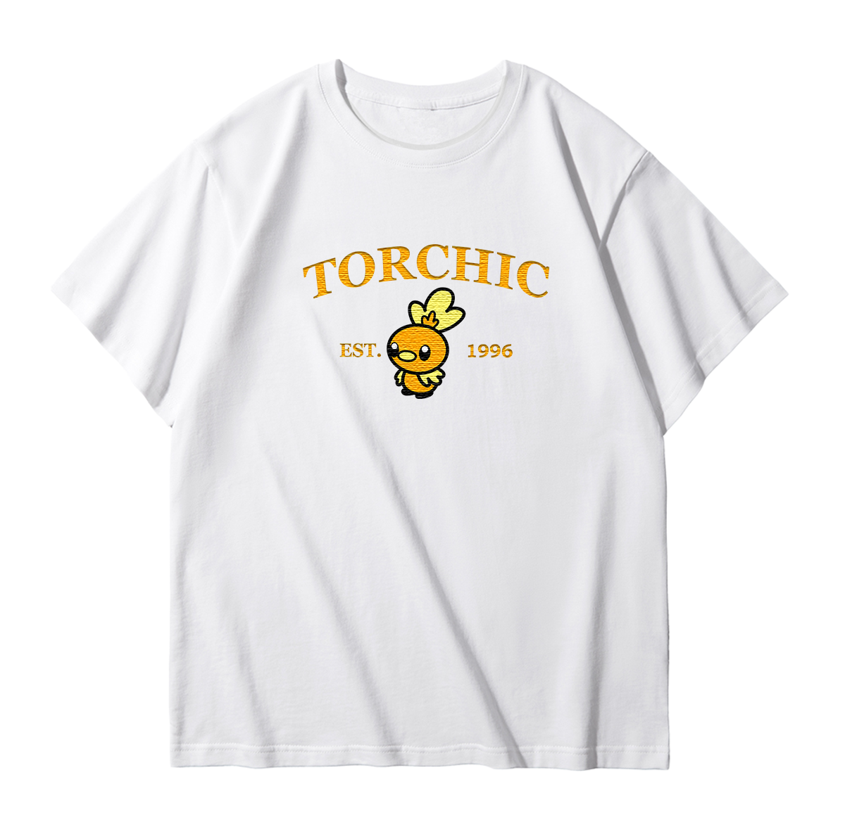 TORCHIC Embroidered Anime Character Unisex T-Shirt,Crewneck,Hoodie,Stylish Gift for Friends,E68