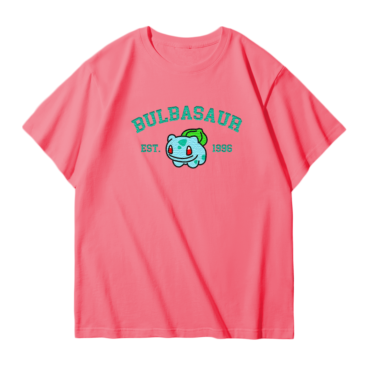 BULBASAUR Embroidered Anime Character Unisex T-Shirt,Crewneck,Hoodie,Stylish Gift for Friends,E63