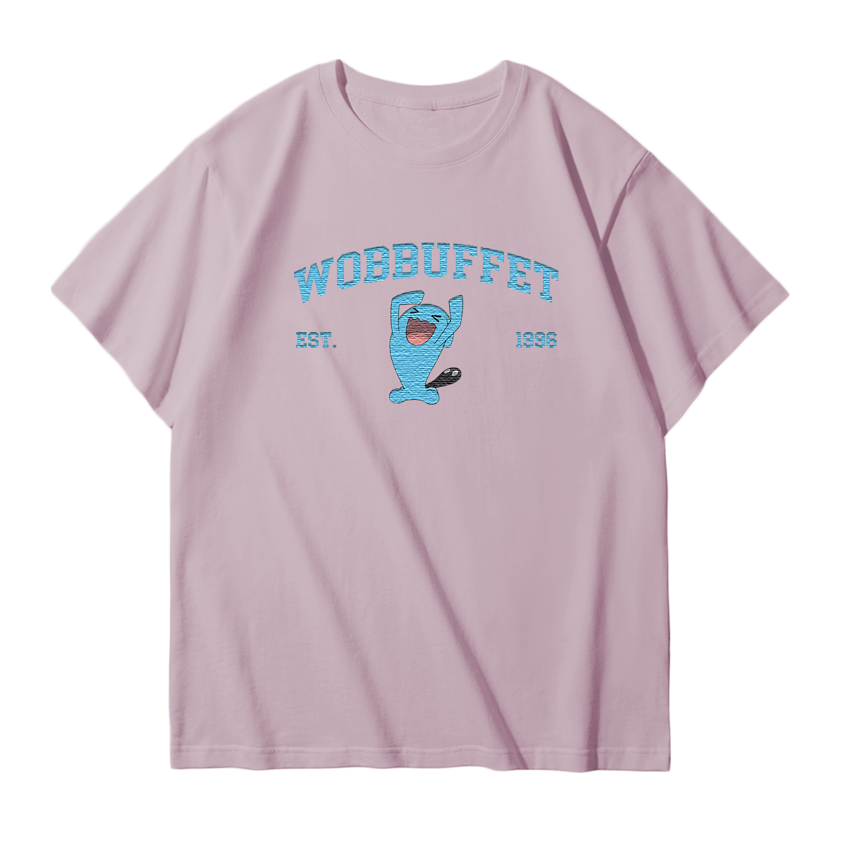 WOBBUFFET Embroidered Anime Character Unisex T-Shirt,Crewneck,Hoodie,Stylish Gift for Friends,E259
