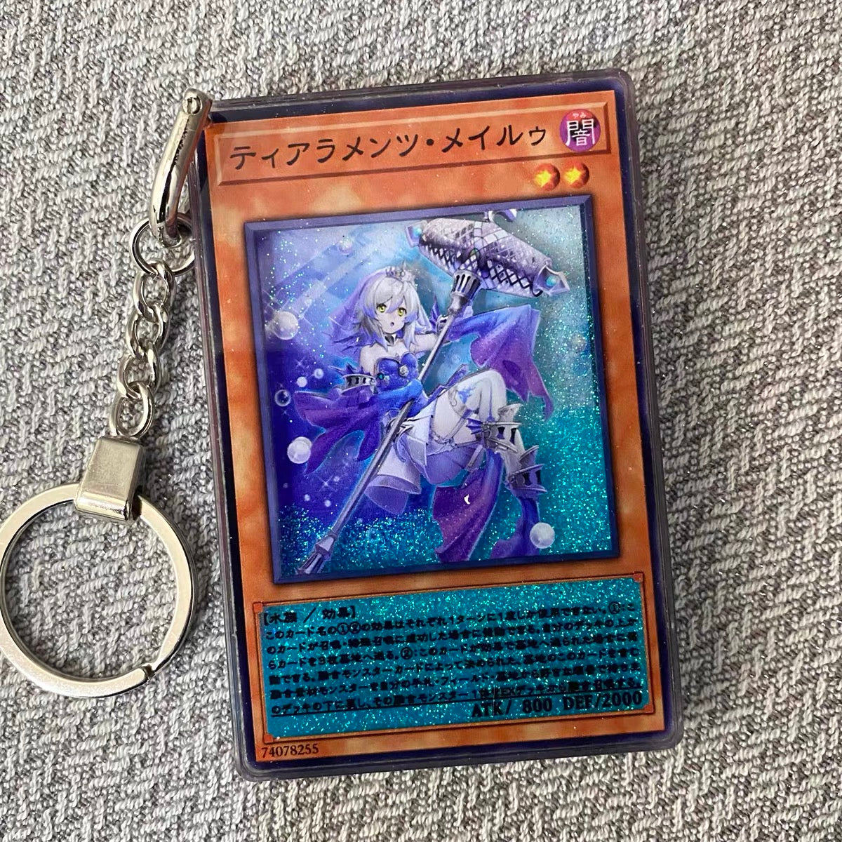 Tearlaments Merrli YU-GI-OH Cards Premium Liquid Motion Keychain,A Per