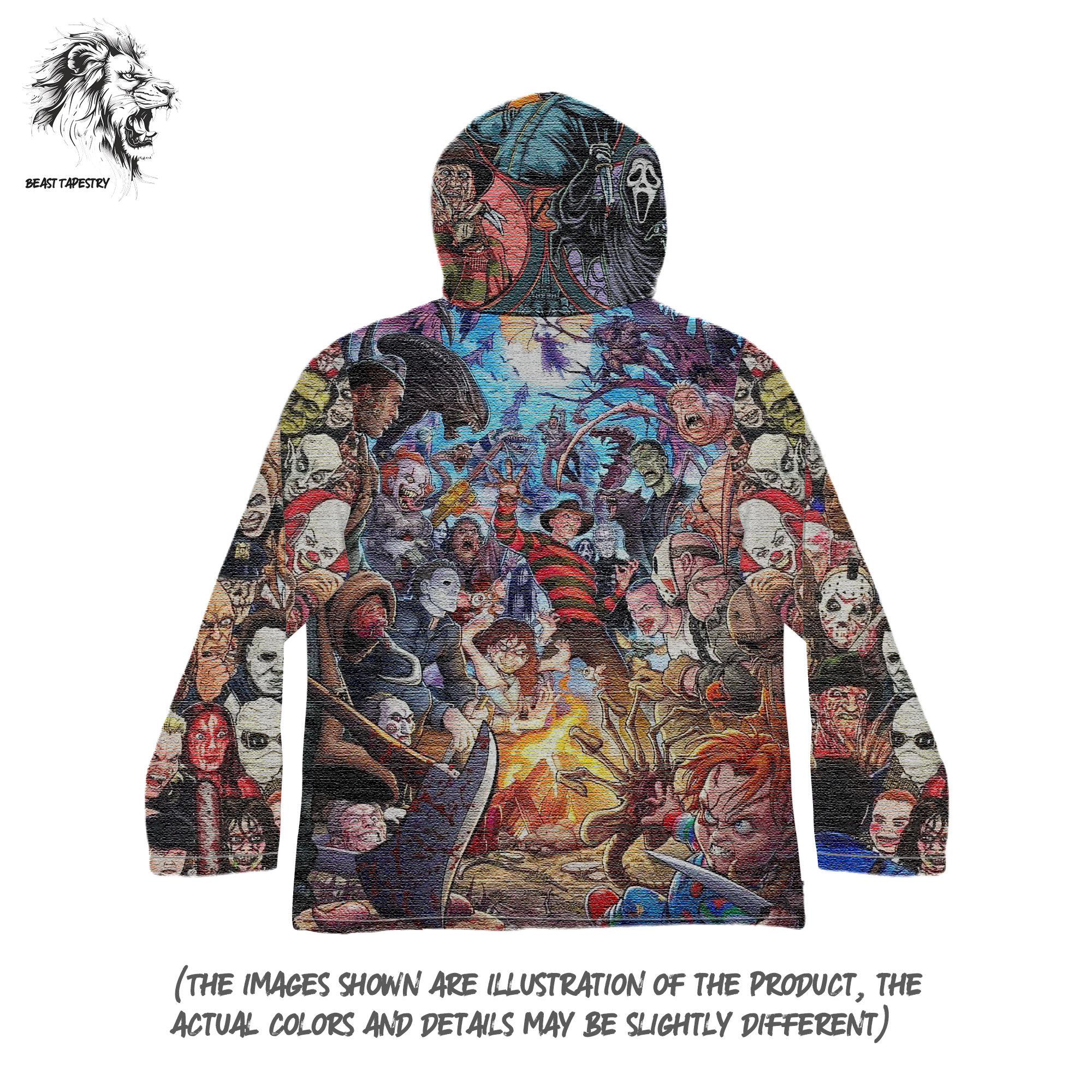 Halloween Horror Villain Hoodie-TAPESTRY