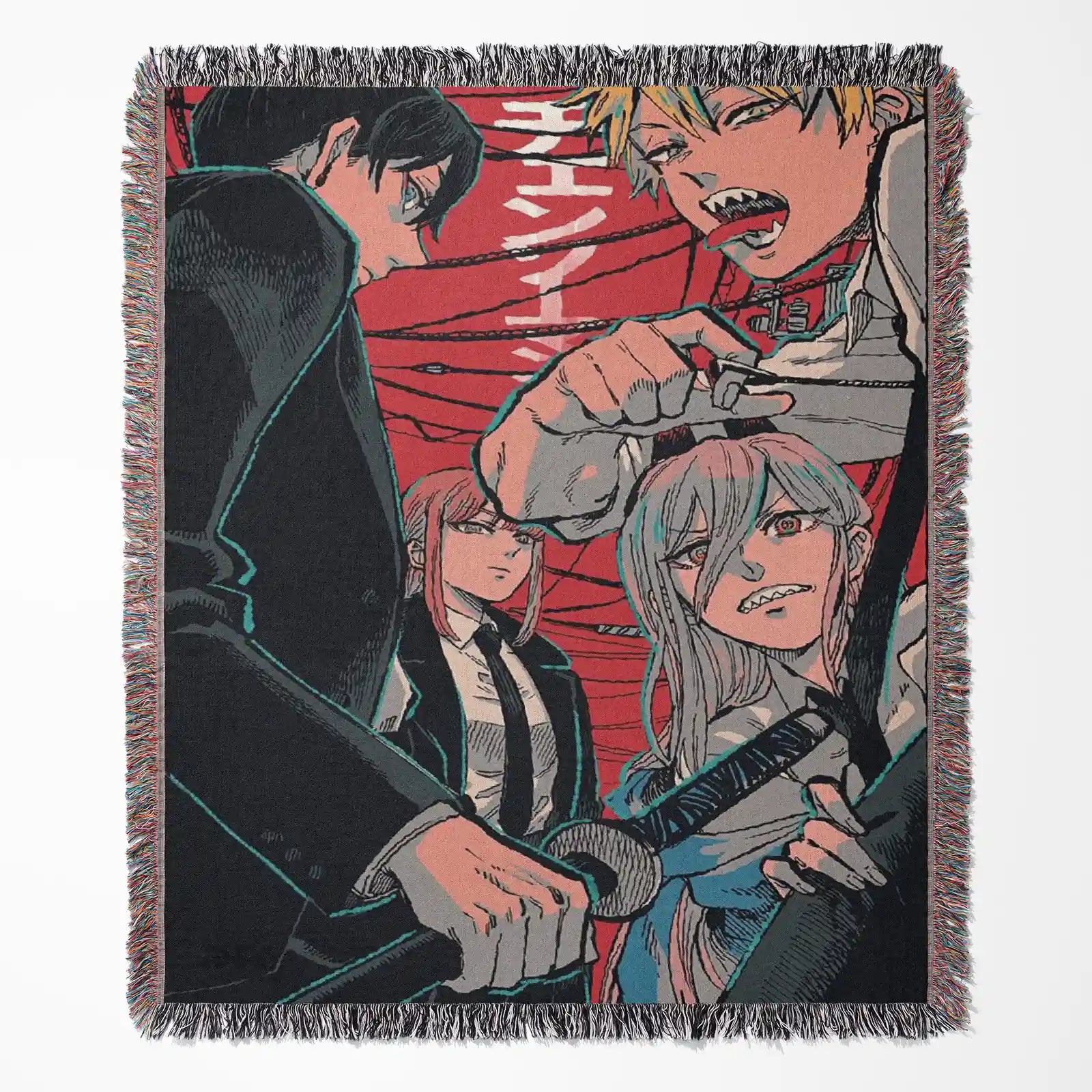 Chainsaw Man Woven Throw Blanket Tapestry – Personality Anime Room Decor Gift-Ⅰ