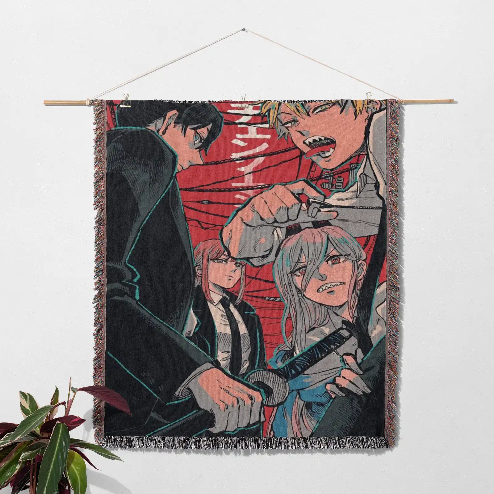 Chainsaw Man Woven Throw Blanket Tapestry – Personality Anime Room Decor Gift-Ⅰ