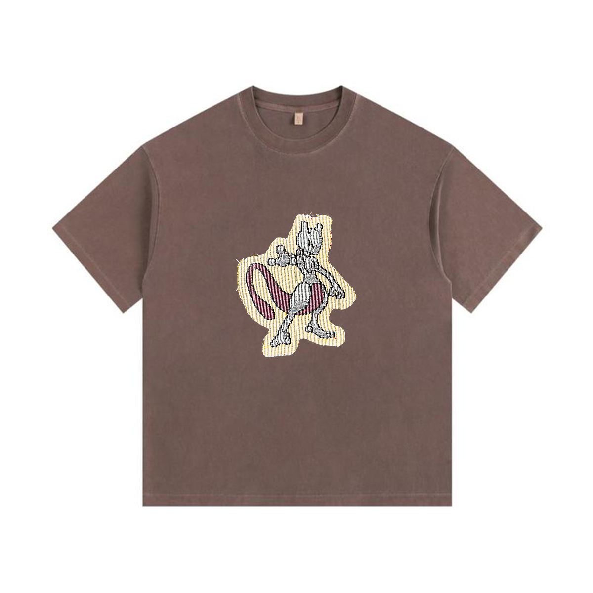 Mewtwo Tapestry& Stylish PoPkémon Patch Appliqué Gradient Vintage Washed T-Shirt,Ideal Gift for Fans,T53