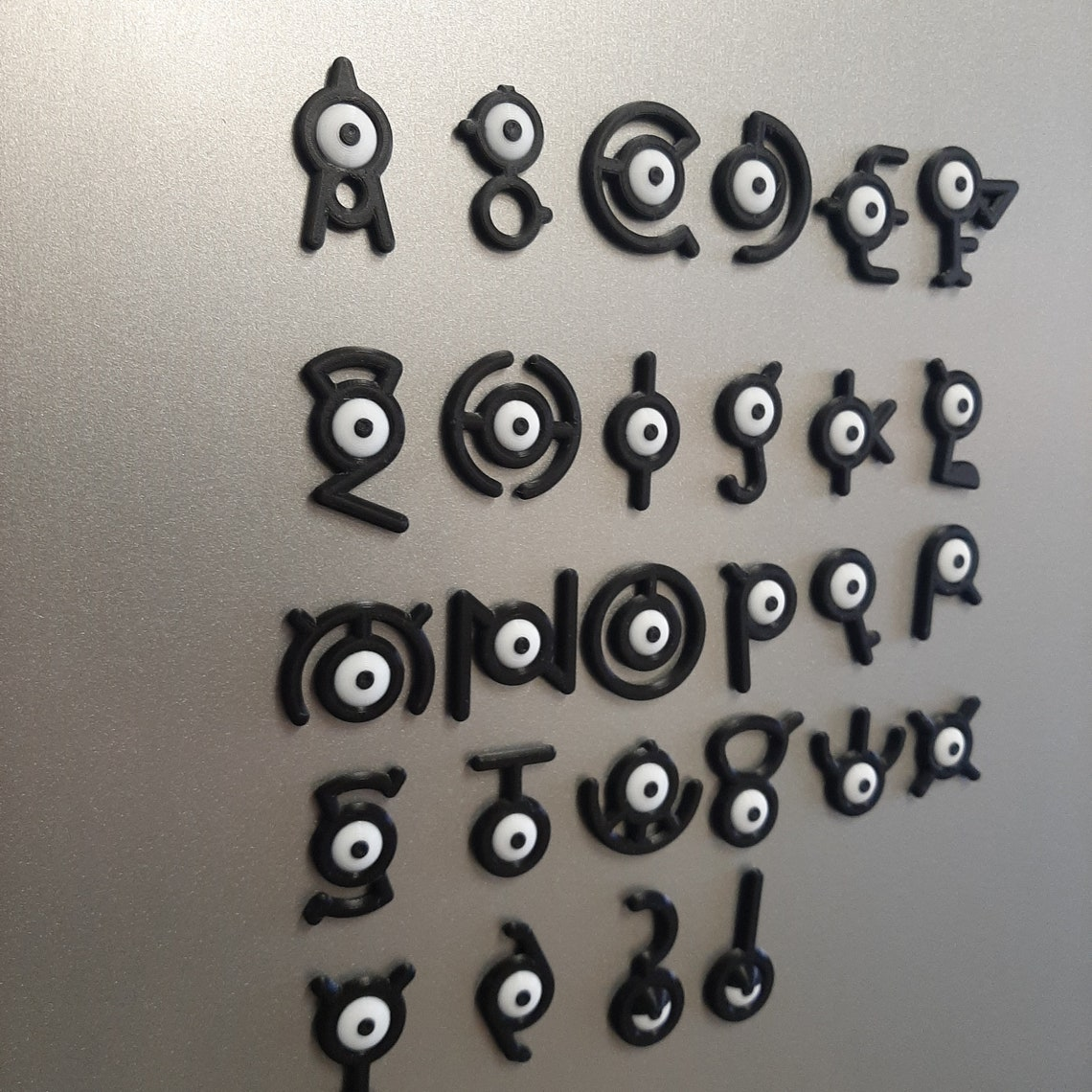 Pokémon Unown Magnetic Fridge Stickers-26 letters + question mark + exclamation point
