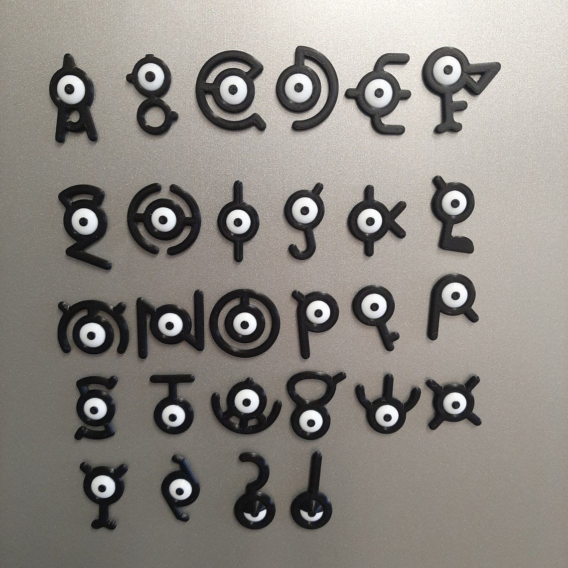 Pokémon Unown Magnetic Fridge Stickers-26 letters + question mark + exclamation point