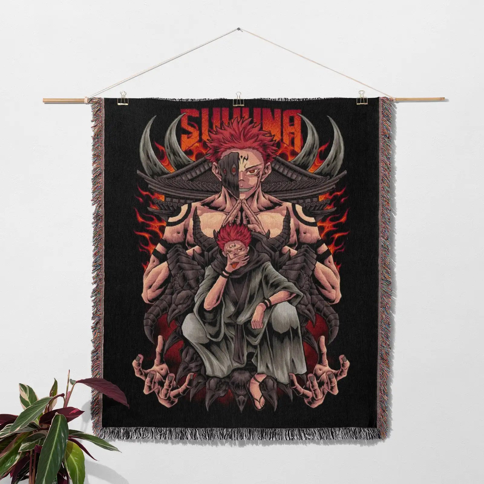 Jujutsu Kaisen Woven Throw Blanket Tapestry – Personality Anime Room Decor Gift-Ⅱ