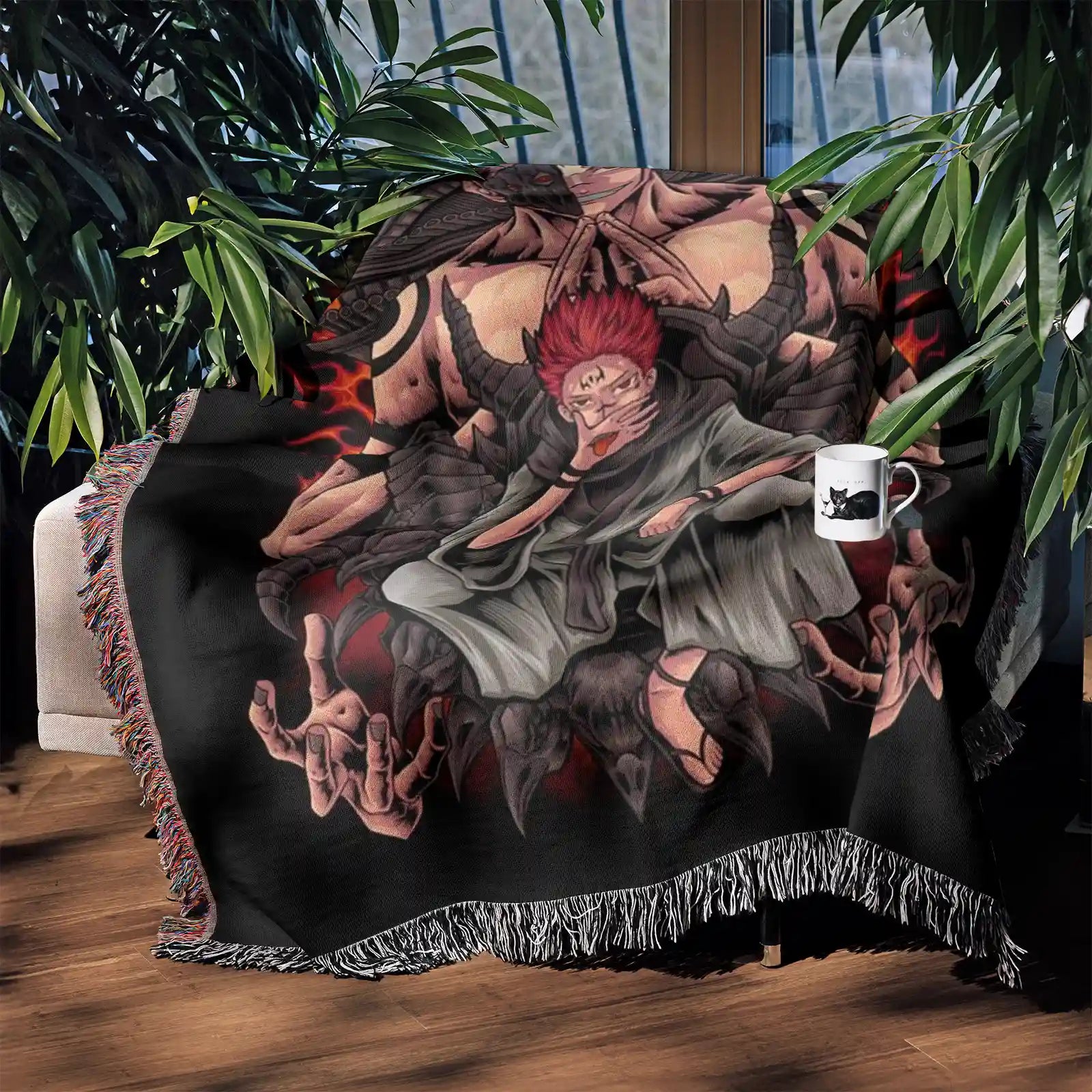 Jujutsu Kaisen Woven Throw Blanket Tapestry – Personality Anime Room Decor Gift-Ⅱ