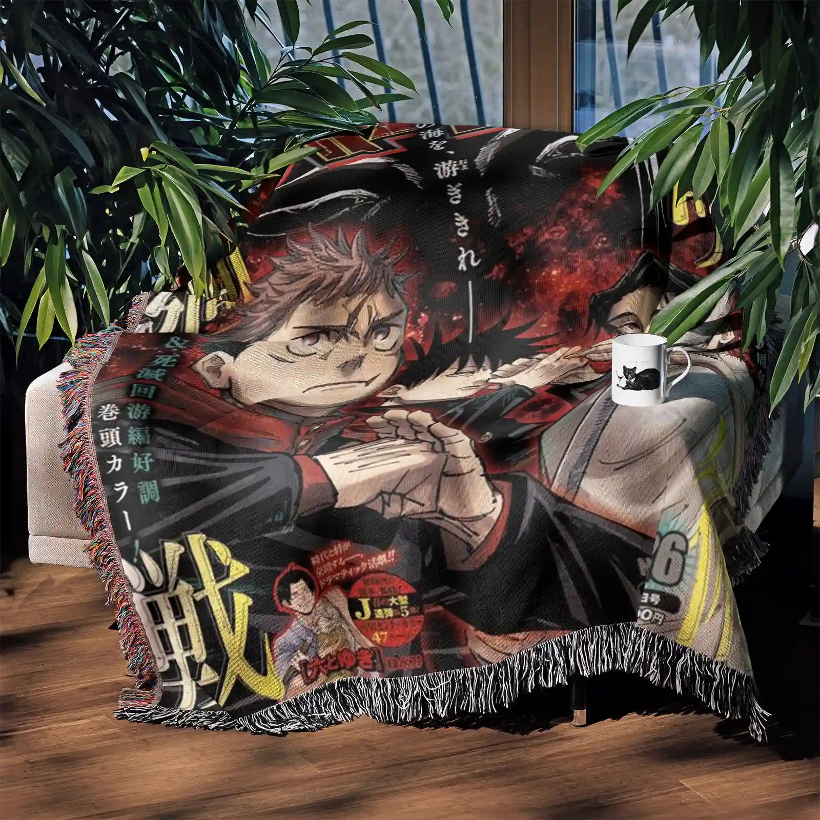 Jujutsu Kaisen Woven Throw Blanket Tapestry – Personality Anime Room Decor Gift-Ⅳ