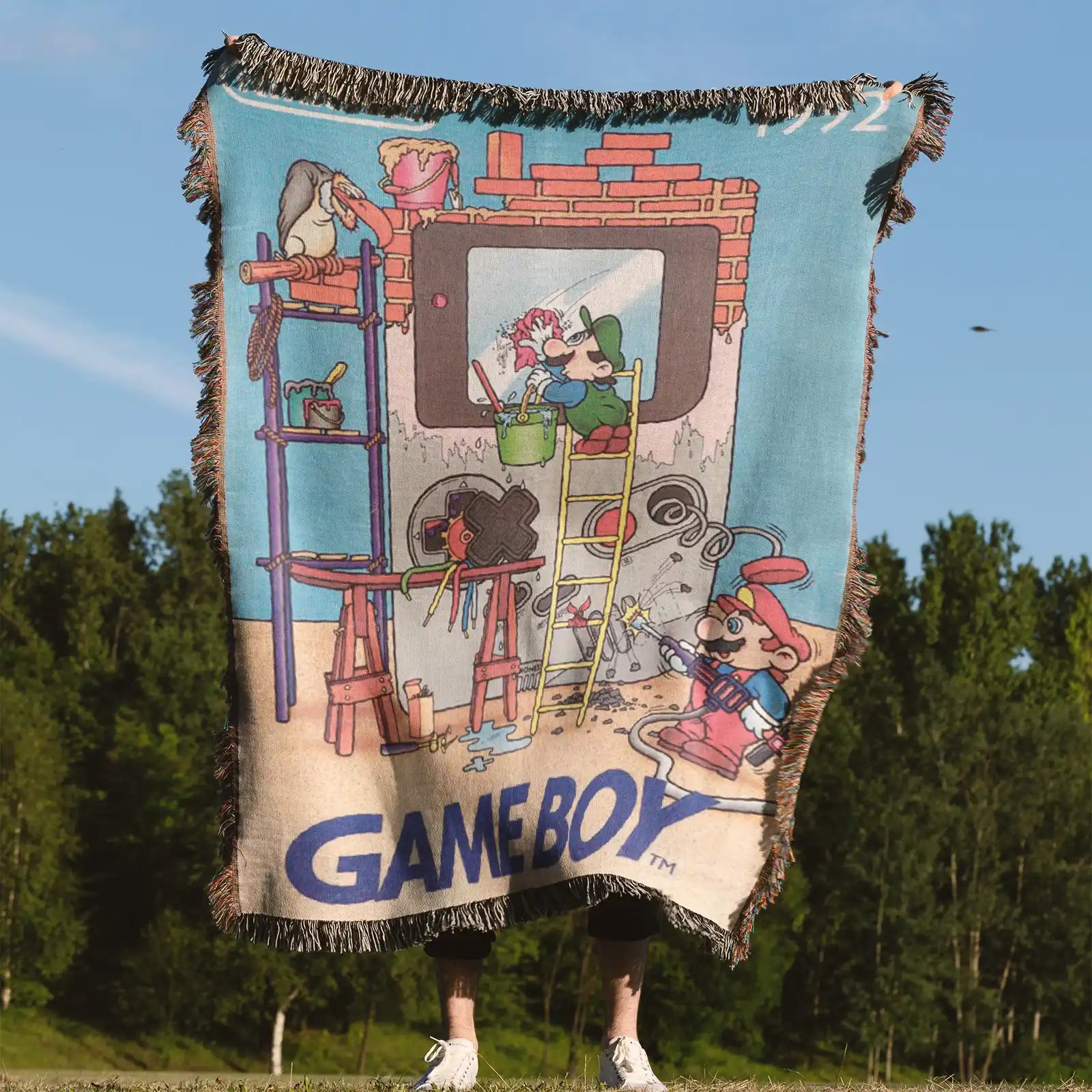 Mario Woven Throw Blanket Tapestry Personality Gaming Room Decor Gif