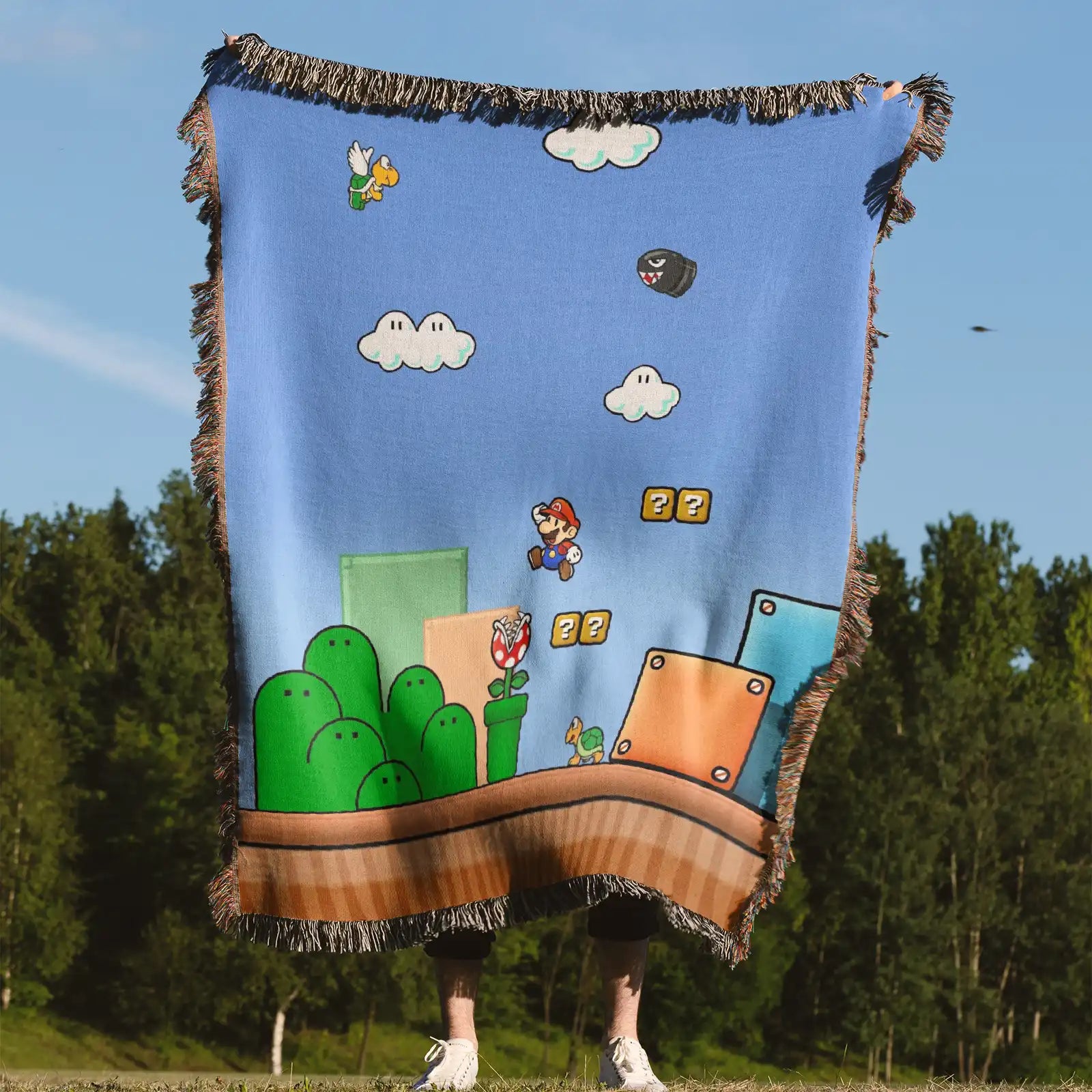 Mario Woven Throw Blanket Tapestry – Personality Gaming Room Decor Gift-Ⅱ