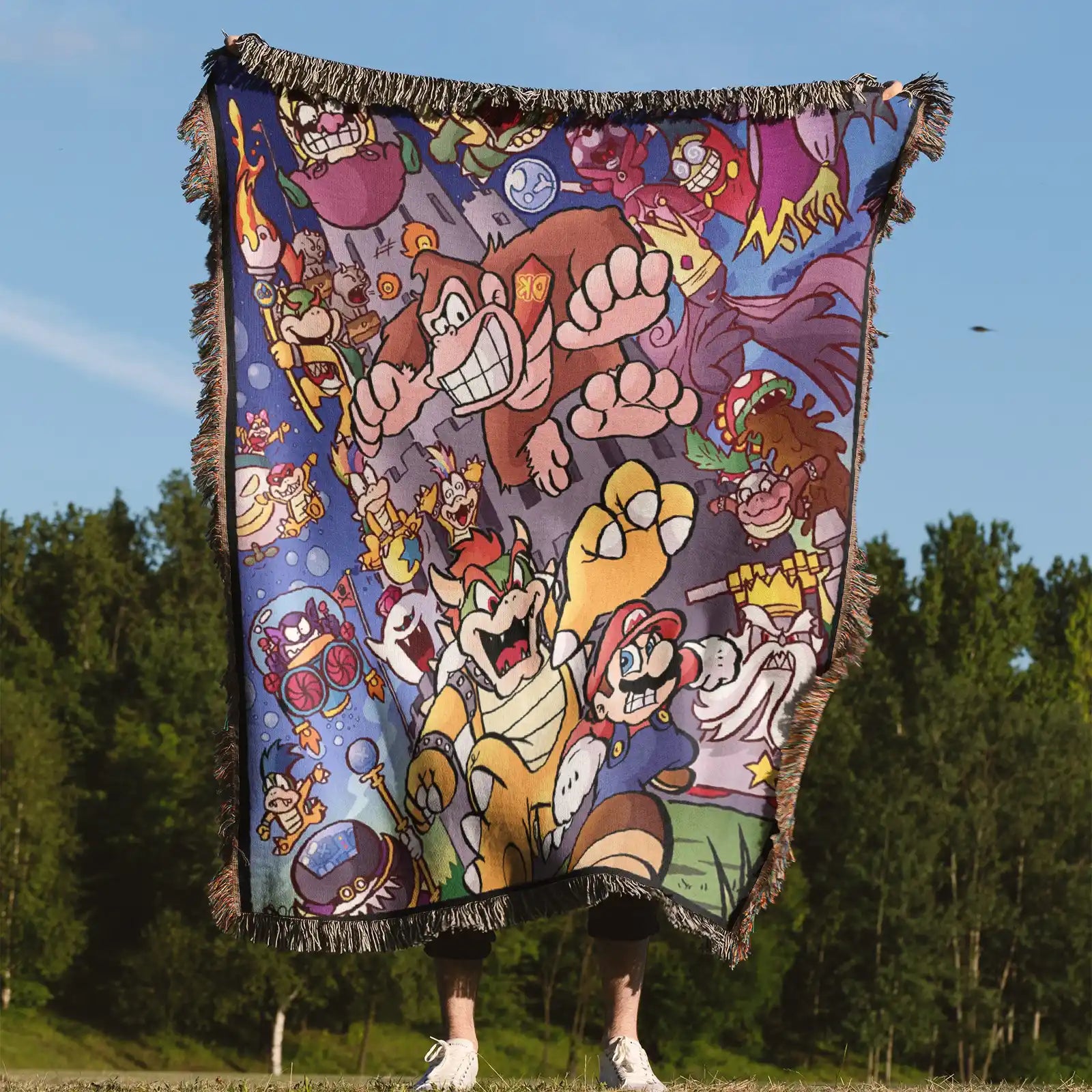 Mario Woven Throw Blanket Tapestry – Personality Gaming Room Decor Gift-Ⅰ