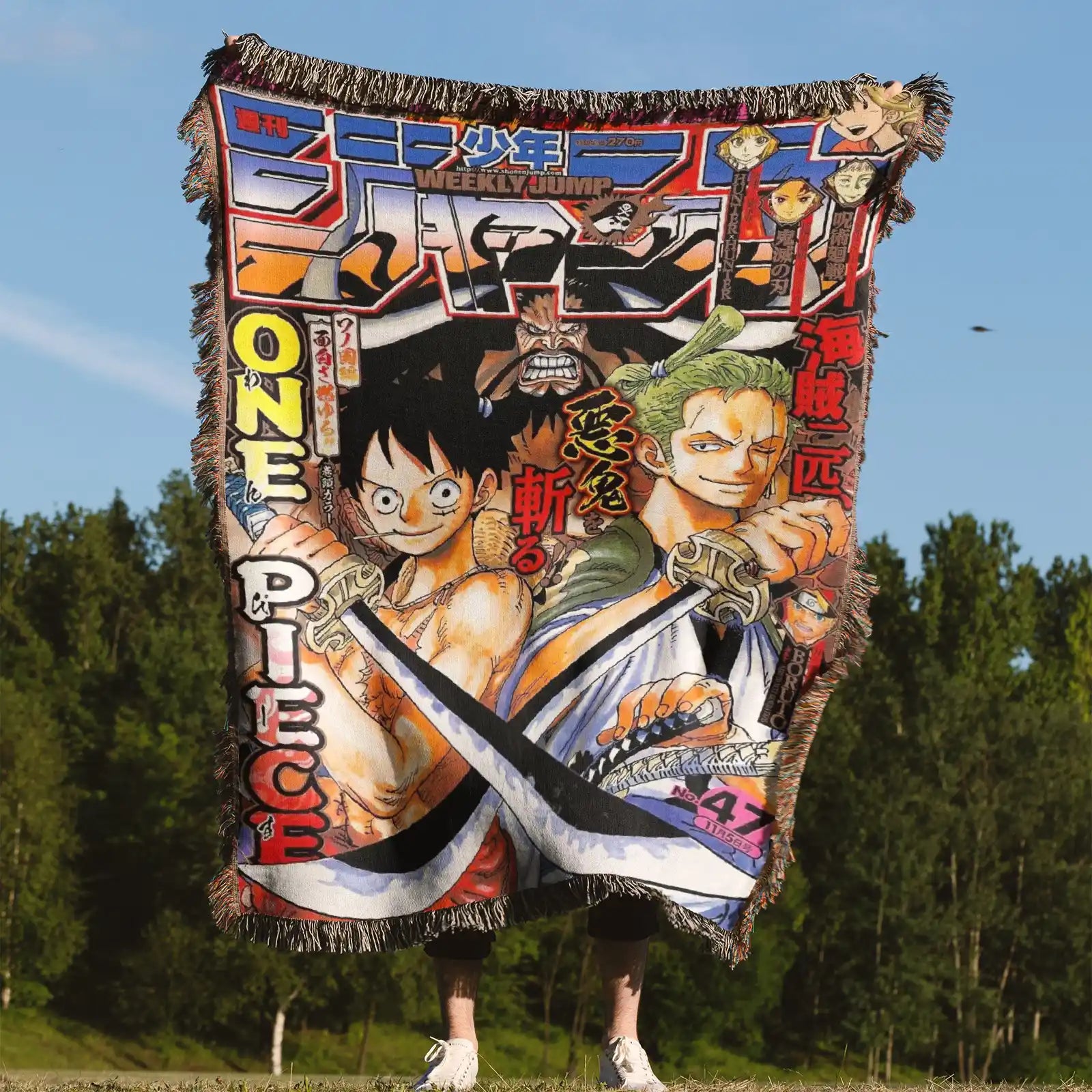 One Piece Woven Throw Blanket Tapestry – Personality Anime Room Decor Gift-Ⅳ