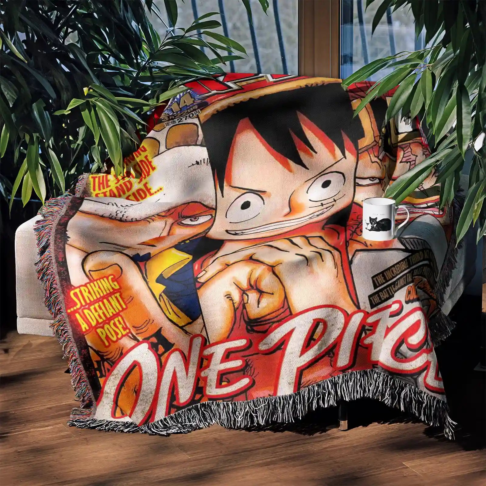 One Piece Woven Throw Blanket Tapestry – Personality Anime Room Decor Gift-Ⅴ