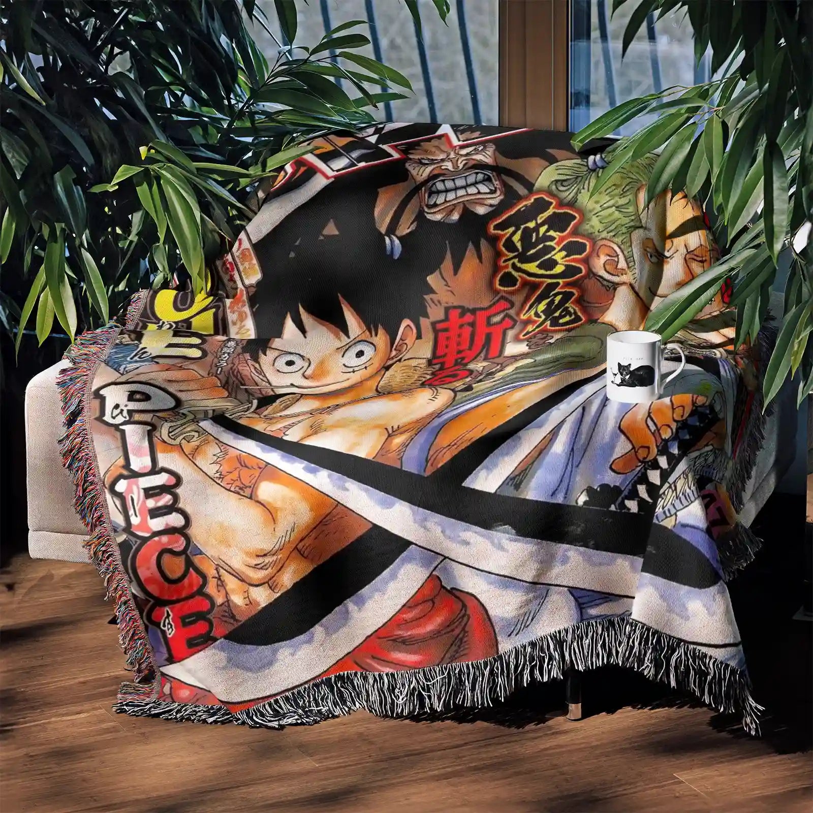 One Piece Woven Throw Blanket Tapestry – Personality Anime Room Decor Gift-Ⅳ