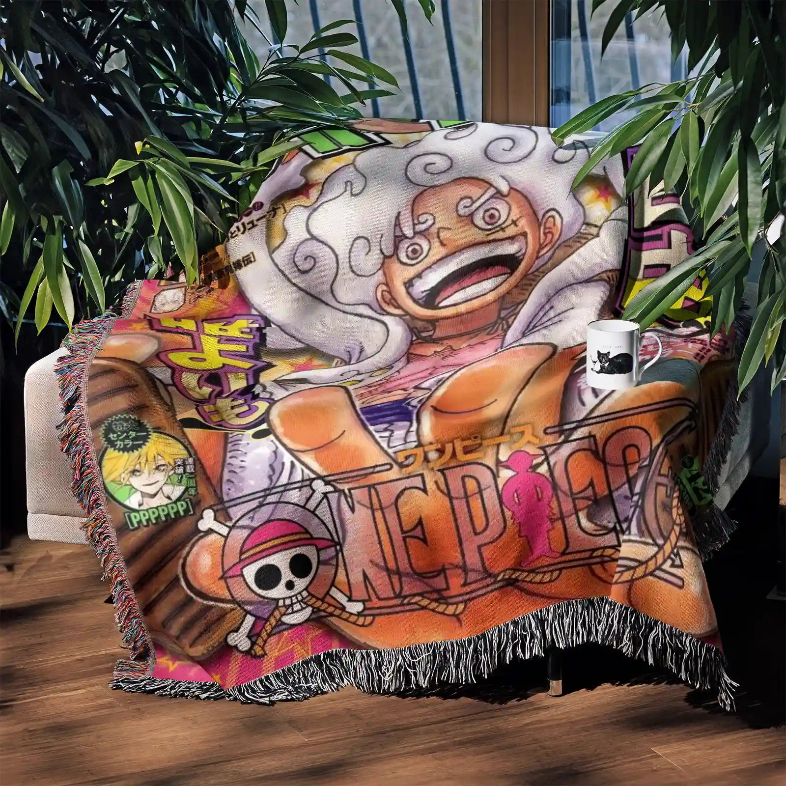 One Piece Woven Throw Blanket Tapestry – Personality Anime Room Decor Gift-Ⅲ