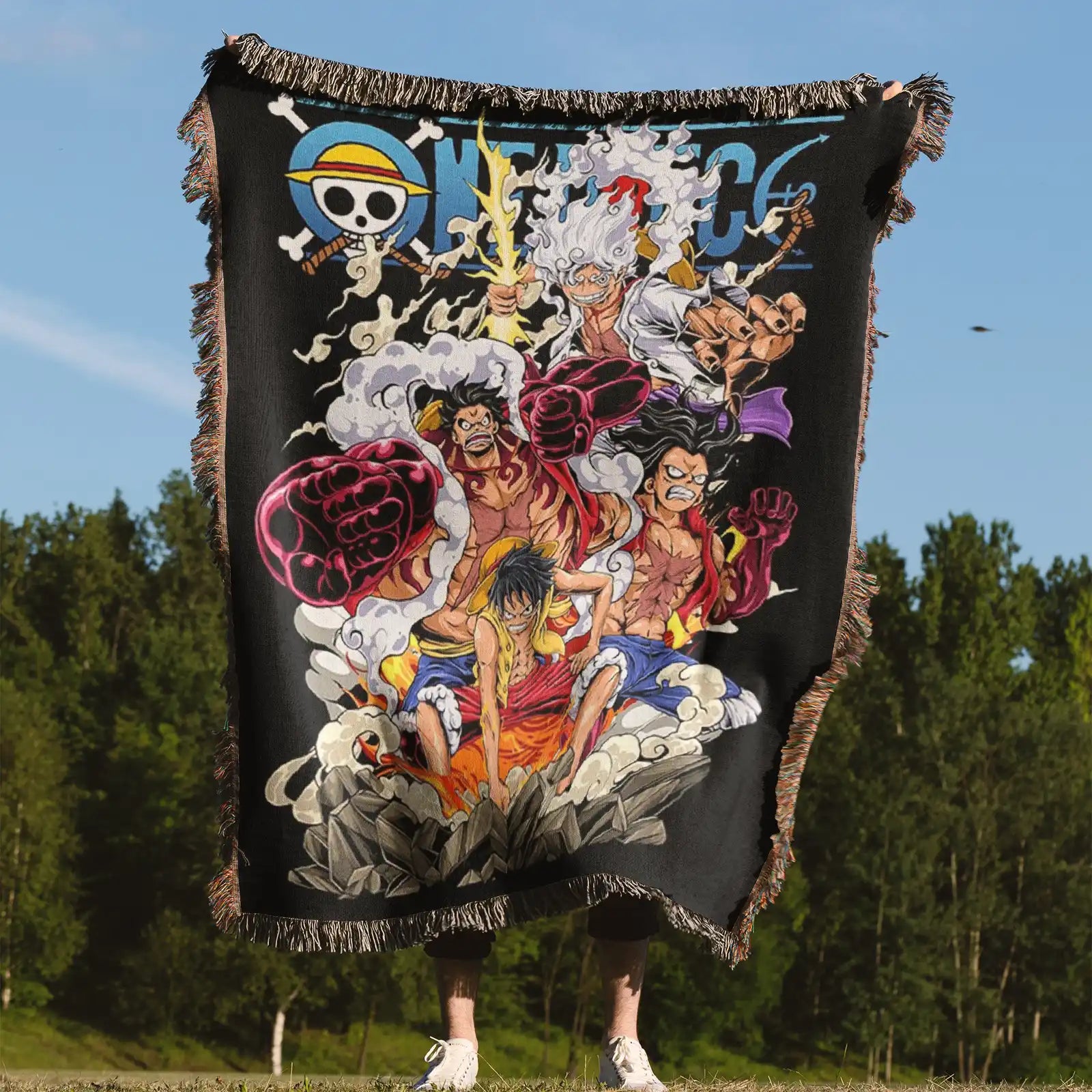 One Piece Woven Throw Blanket Tapestry – Personality Anime Room Decor Gift-Ⅰ