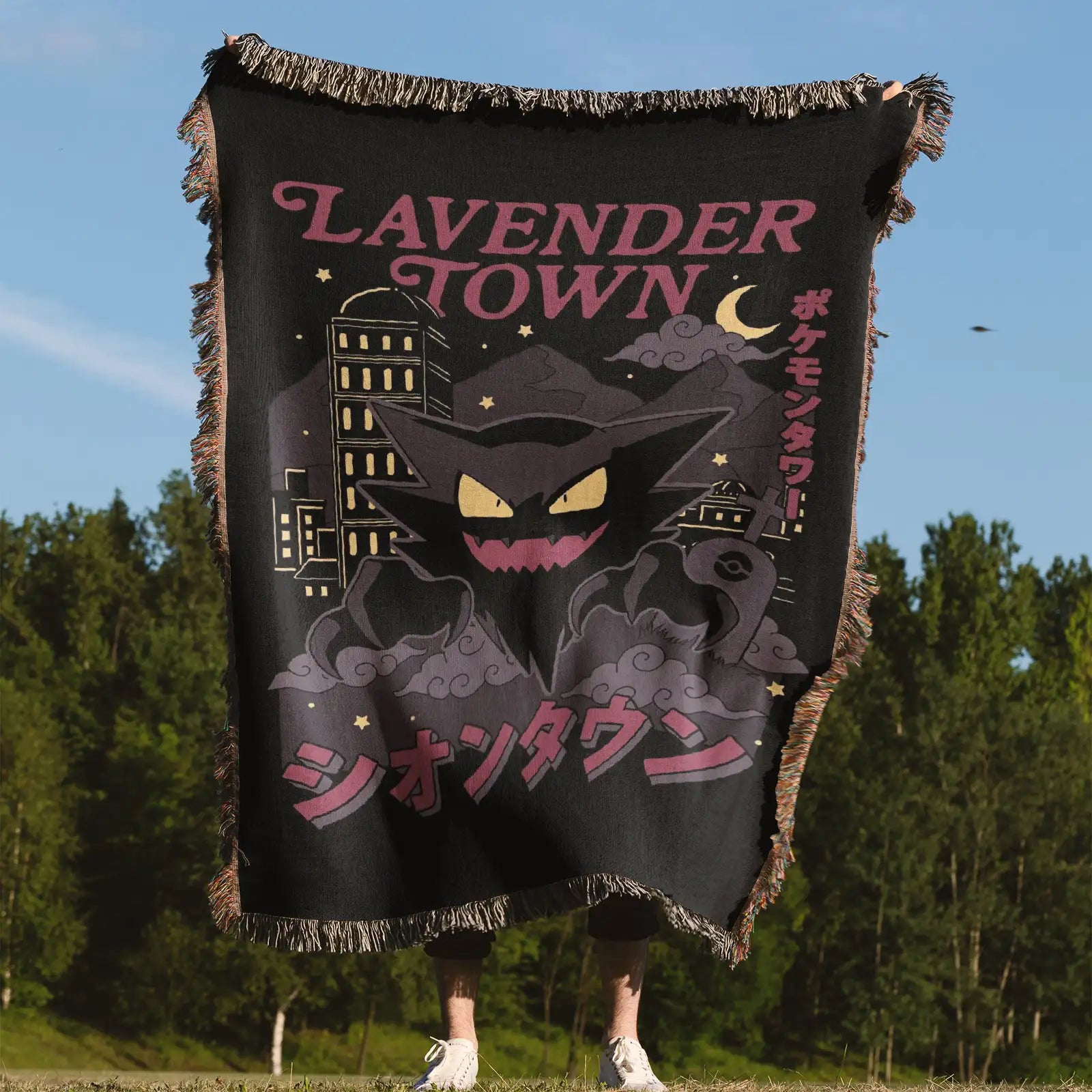 Pokemon Gengar Woven Throw Blanket Tapestry – Personality Anime Room Decor Gift-Ⅱ